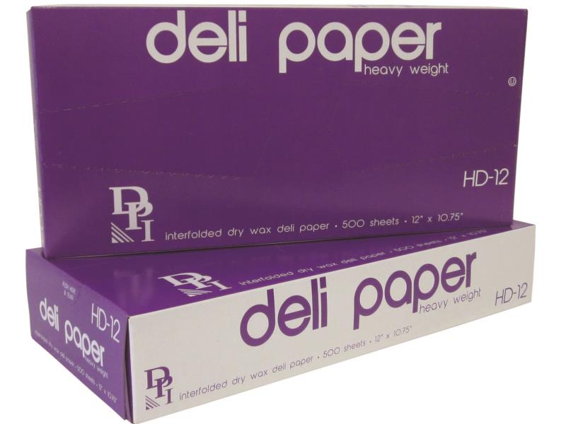 Deli Squares Dry Wax Paper Sheets 12 x 12 - Box of 1000 Plain Classic Deli  White